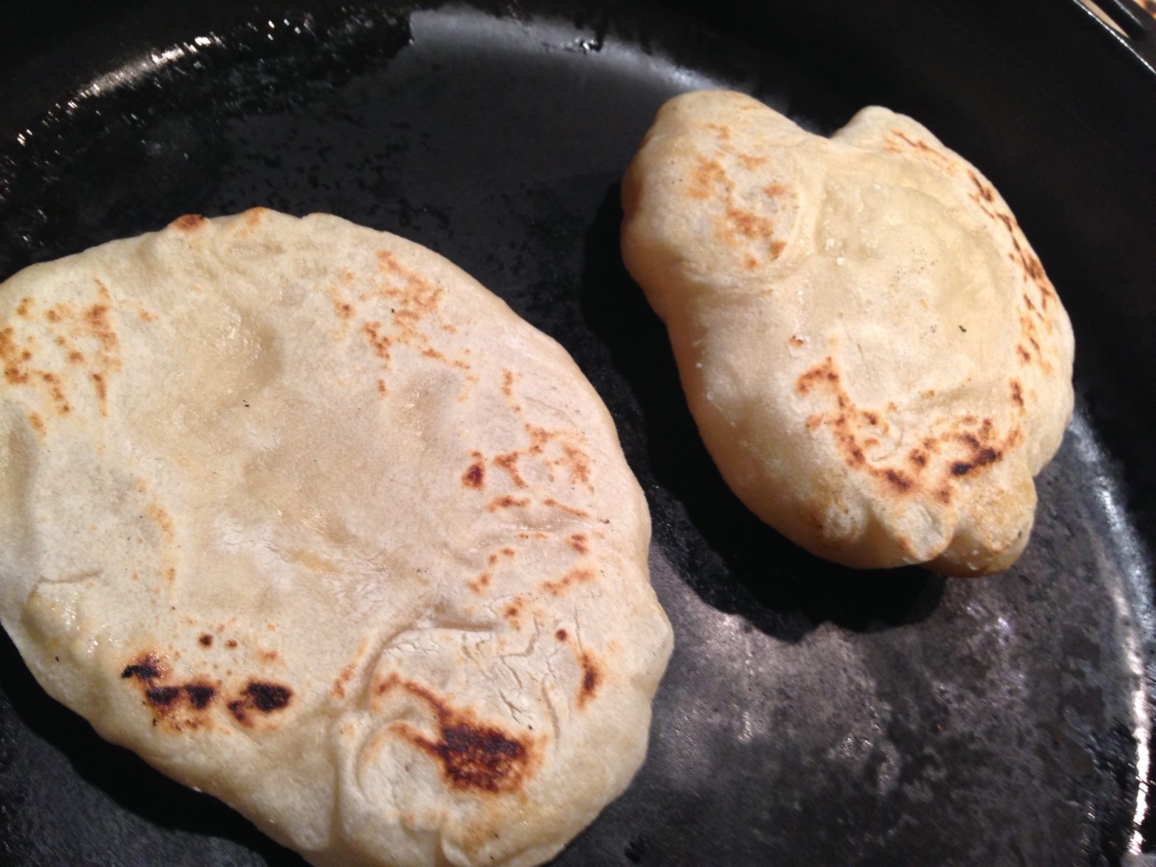 Easy recipe for pita bread fried rather than baked for extra